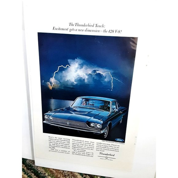 1966 Ford Thunderbird Town Landau Blue 428 V8 Print Ad vintage 60s - Picture 1 of 2